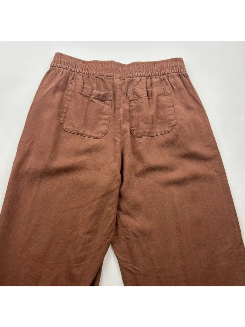 Old Navy Maplewood Brown Linen Blend Wide Leg Pants XS